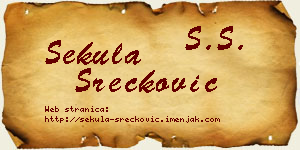 Sekula Srećković vizit kartica